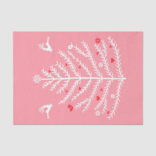 Papel De Seda Rosa de ciervo de árbol de Navidad nórdico festivo