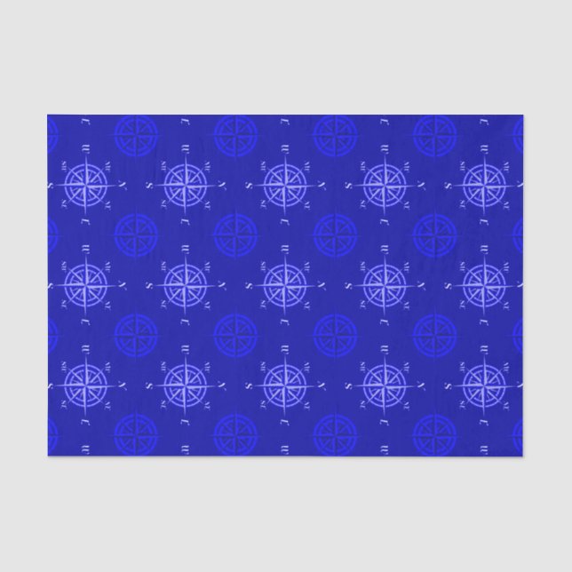 Papel De Seda Rosa de compás de azul de océano (Anverso)