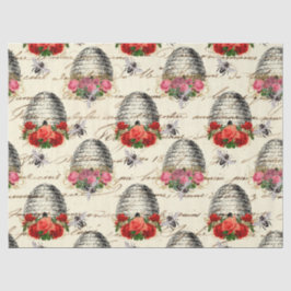 Papel De Seda Rosa de cosecha y Desconexión de abejas