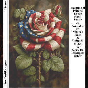 Papel De Seda Rosa de la Bandera Americana, Estrellas y Barras D