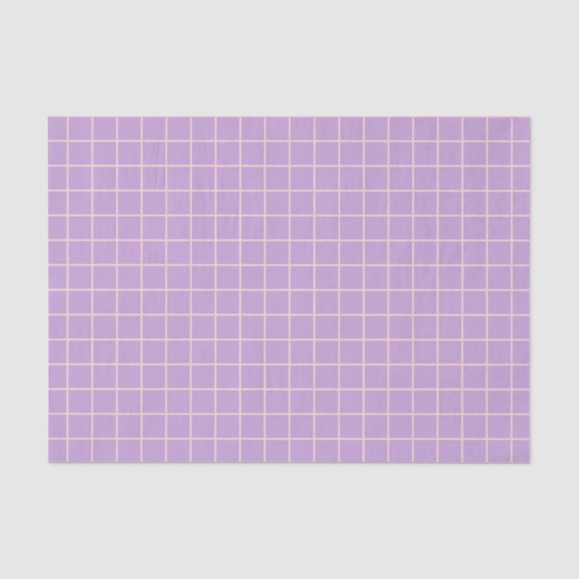 Papel De Seda Rosa de la rejilla y lavanda (Anverso)