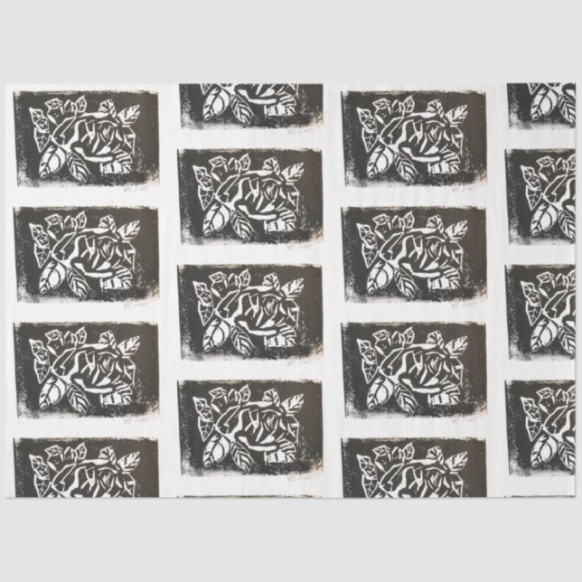 Papel De Seda Rosa de Linocut (Anverso)