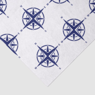 Papel De Seda Rosa de los vientos náutica de 5 colores - Azul (H