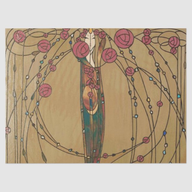 Papel De Seda Rosa de Margaret MacDonald MacKintosh (Anverso)