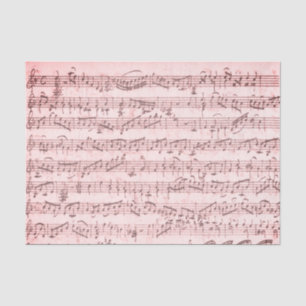 Papel De Seda Rosa de música de hoja de cosecha de vintage Desco