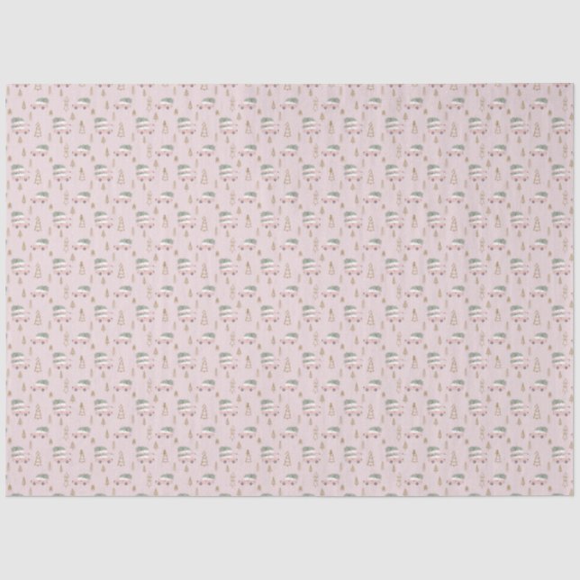 Papel de seda rosa de Navidad (Anverso)