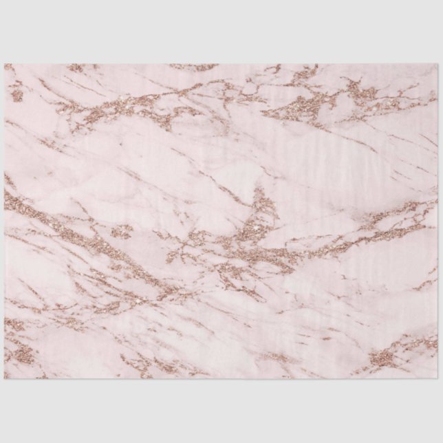 Papel De Seda Rosa de Rubor Purpurina rosa Marble Moderno (Anverso)