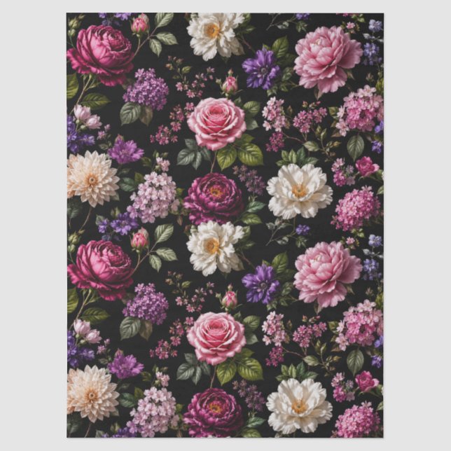 Papel De Seda Rosa de terciopelo negro  (Anverso)