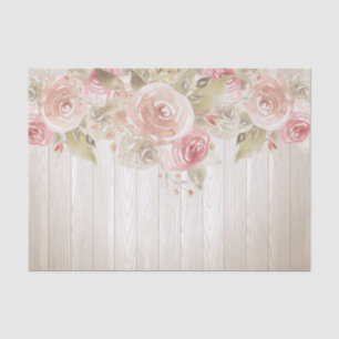Papel De Seda Rosa Desmayada de Madera Rústica