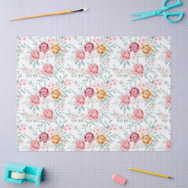 Papel De Seda Rosa Dorada (Artesanía)