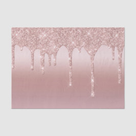 Papel De Seda Rosa Dorado Brillo Goteante Glam Tendencia