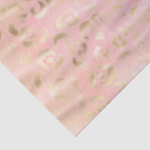 Papel De Seda Rosa Dorado Leopardo Animal Femenino 