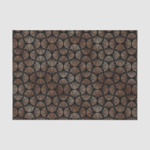 Papel De Seda Rosa Dorado y Patrón Art Déco Negro
