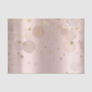 Papel De Seda Rosa Dots Gold Bridal Sweet 16th Rubor Confetti