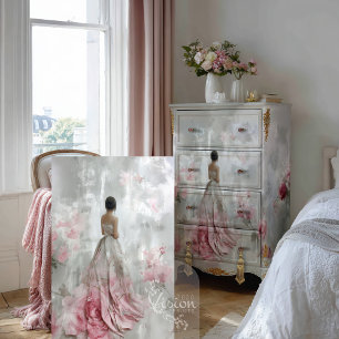 Papel De Seda Rosa Ensoñación Elegante Dama Rosas Rosadas Rubor