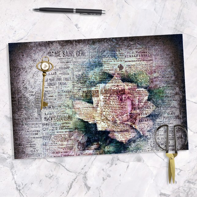 Papel De Seda Rosa floral amarillo desenlace efímero victoriano (Subido por el creador)