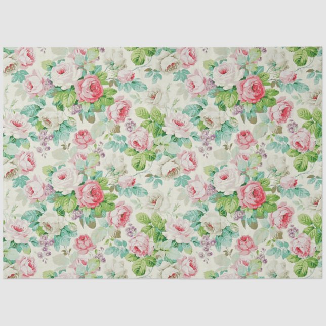 Papel De Seda Rosa floral elegante y popular (Anverso)