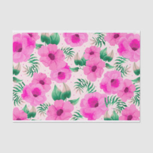 Papel De Seda Rosa floral rústico color de agua rosado
