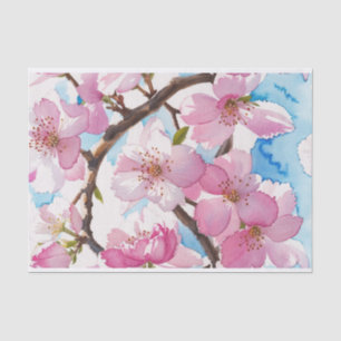 Papel De Seda Rosa Floral Sakura Flor de Decoupage