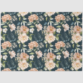 Papel De Seda Rosa floral vintage Aqua Decoupage