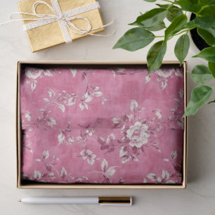 Papel De Seda Rosa floral vintage chinoiserie decoupage