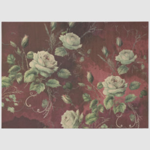 Papel De Seda Rosa floral vintage decoupage de vegetación