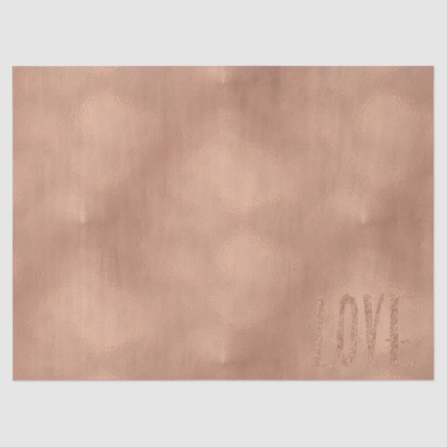 Papel De Seda Rosa Gold Glam Love (Anverso)