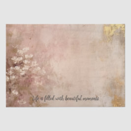 Papel De Seda Rosa Gold Paint Floral