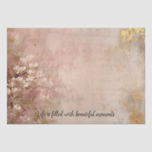 Papel De Seda Rosa Gold Paint Floral