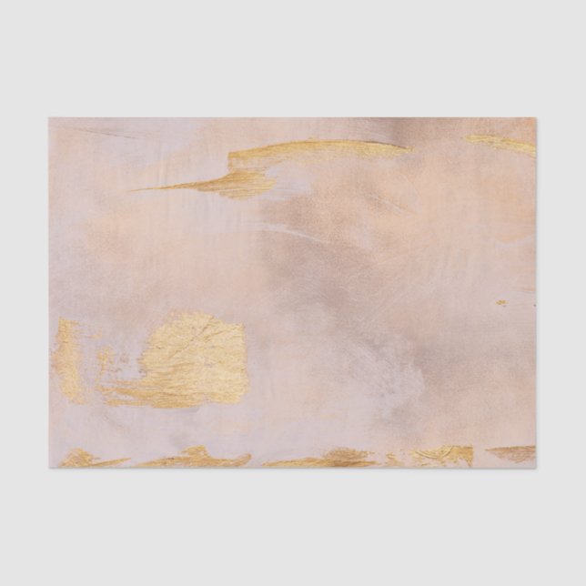 Papel De Seda Rosa Gold Rubor y Textura de oro (Anverso)