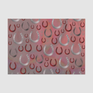 Papel De Seda rosa,herradura, plata, patrón gris, suerte, patrón