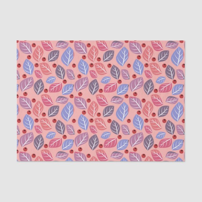 Papel de seda rosa hojas de primavera (Anverso)