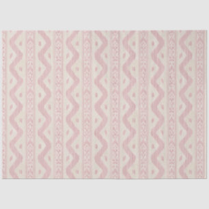 Papel De Seda Rosa Ikat de franja rosa, Fondo crema