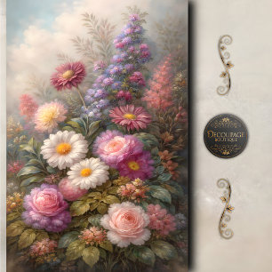 Papel De Seda Rosa Margarita de Jardín de Primavera Decoupage