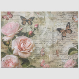Papel De Seda Rosa Mariposa decoupage rosa antiguo