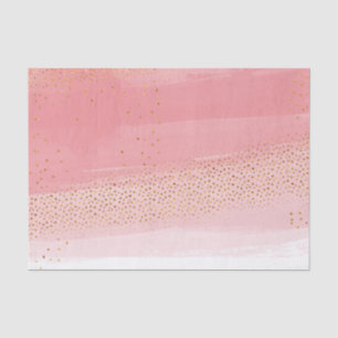 Papel De Seda Rosa moderno y dorado