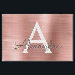 Papel De Seda Rosa | Monograma Metalizado moderno de oro Rosa<br><div class="desc">Rubor Rosa Gold Faux, papel de regalo elegante y moderno. Este papel Metalizado de envolver de acero inoxidable con pincel metálico falso se puede personalizar para incluir su nombre inicial y el de pila para un paquete de regalo para un Chica Baby Shower, una ducha de novia, una fiesta de...</div>