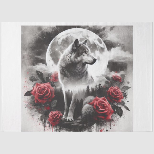 Papel De Seda Rosa Moon Wolf (Anverso)