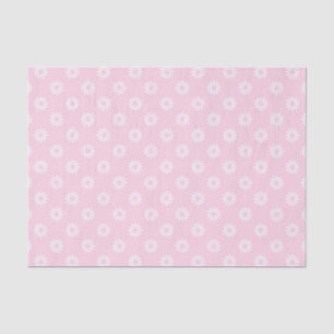 PAPEL DE SEDA ROSA PASCUA CON FLORES DE MARGARITA BLANCA