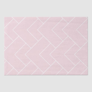 Papel De Seda Rosa Pastel con Patrón Geométrico Blanco