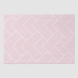 Papel De Seda Rosa Pastel con Patrón Geométrico Blanco
