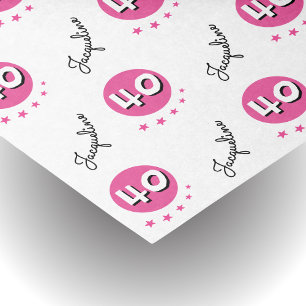 Papel de seda rosa personalizado para cumpleaños 4