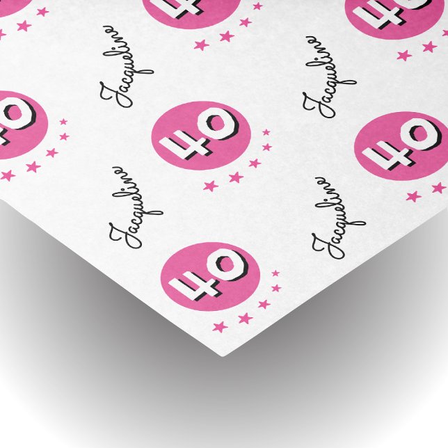 Papel de seda rosa personalizado para cumpleaños 4 (Depiction of tissue paper)