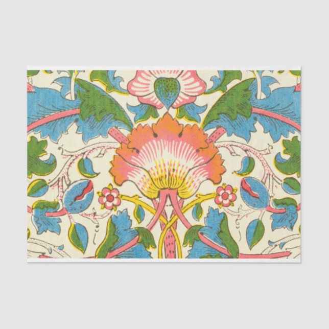 Papel De Seda Rosa postrado (por William Morris) (Anverso)