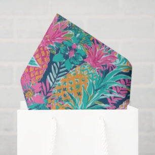 Papel De Seda Rosa Preparado Azul Marino Teal Piñas