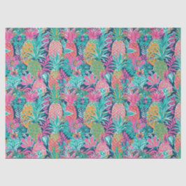 Papel De Seda Rosa Preparado Azul Marino Teal Piñas