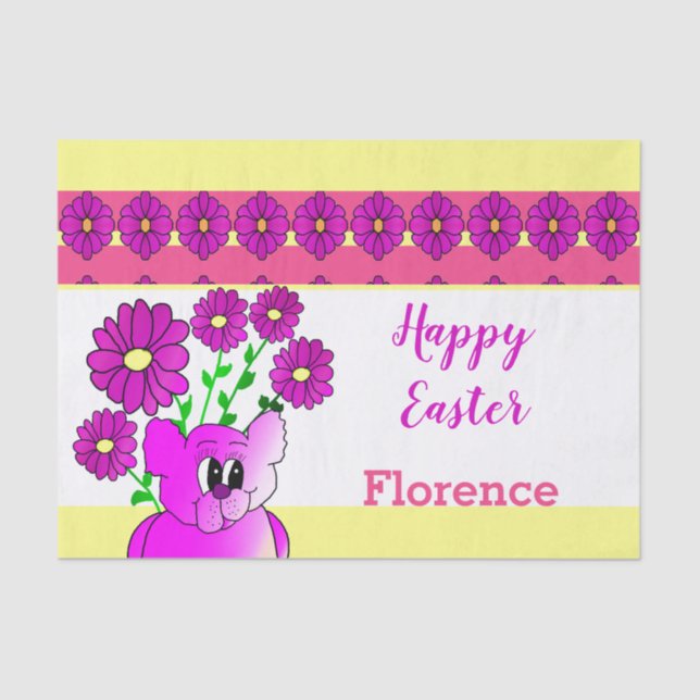 Papel De Seda Rosa Púrpura Y Amarillo (Anverso)