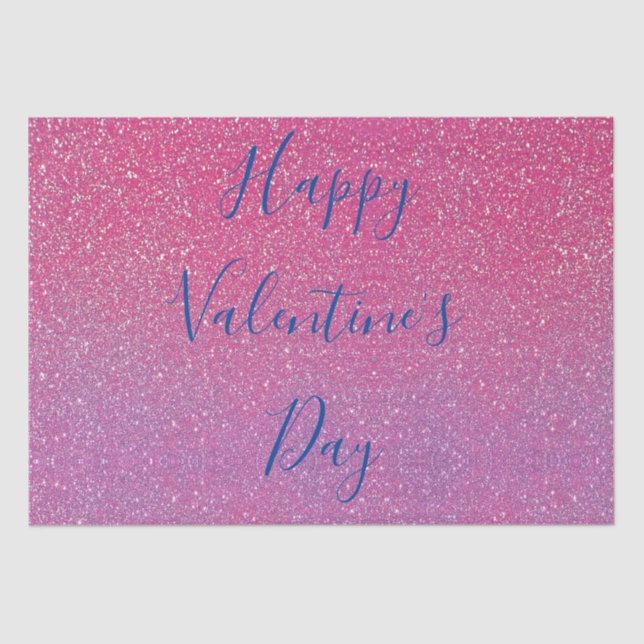 Papel De Seda Rosa Purpurinoso Oro Rosa Feliz Día de San Valentí (Anverso)