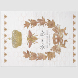 Papel De Seda Rosa Reina de oro abeja nombre de bebé de la coron