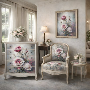 Papel De Seda Rosa Romántica Arte Decoupage